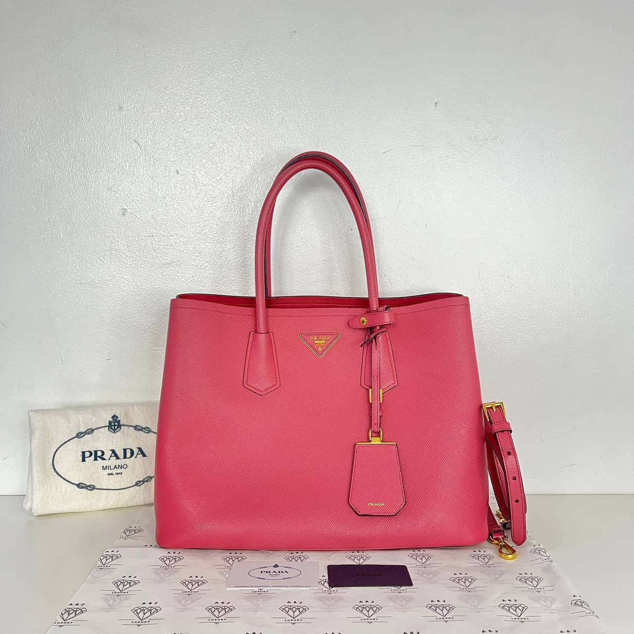 [PRE LOVED] Prada B2756T Double Bag in Tamaris Saffiano Cuir GHW