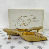 [PRE LOVED] Manolo Blahnik Gold Mules in Size 38