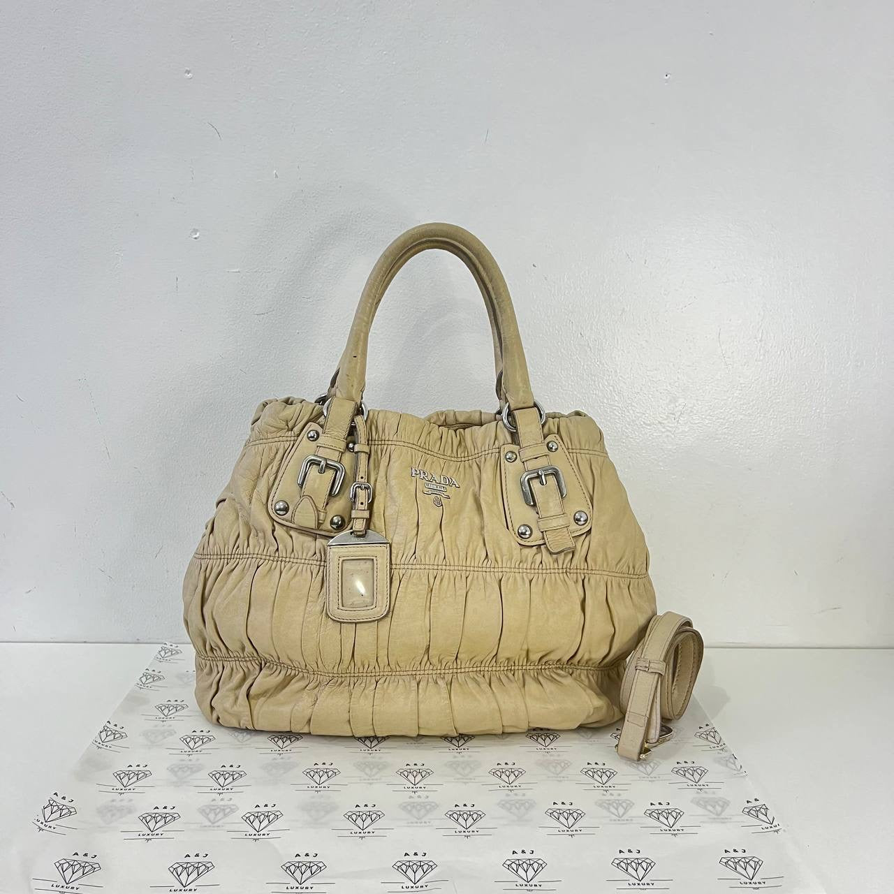 [PRE LOVED] Prada Gaufre Tote in Beige SHW