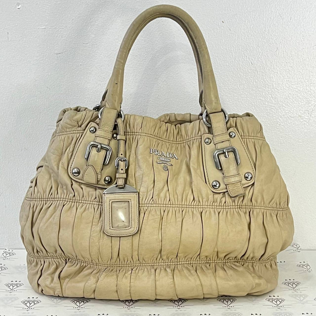 [PRE LOVED] Prada Gaufre Tote in Beige SHW