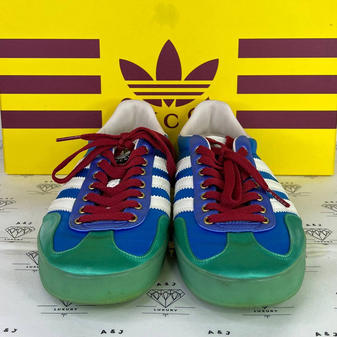 [PRE LOVED] Adidas x Gucci Gazelle in Blue/Green/Red Size 7US