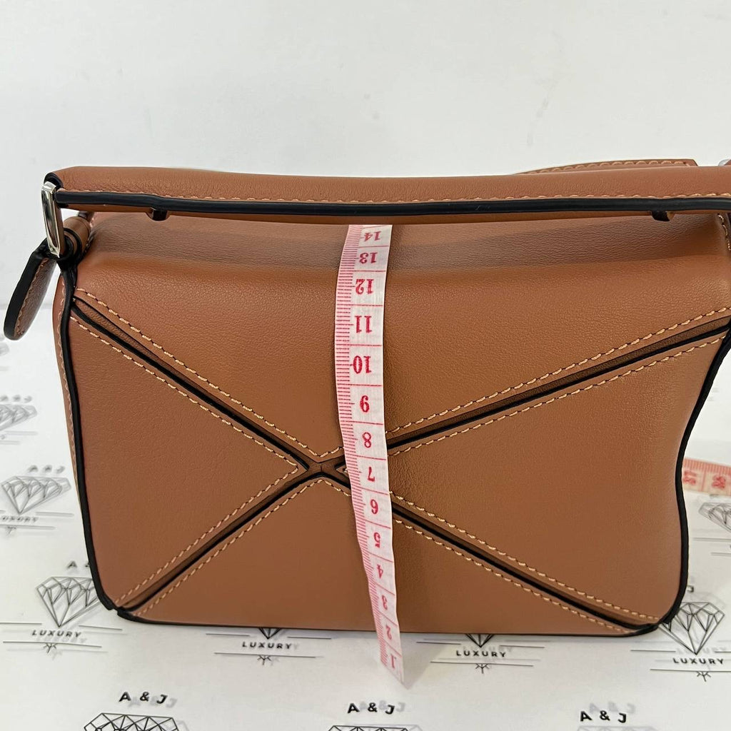 [PRE LOVED] Loewe Mini Puzzle in Tan Calfskin Leather SHW