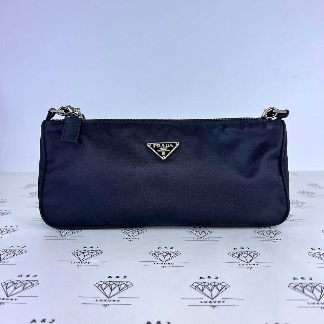 [PRE LOVED] Prada Small Tessuto Hobo in Black SHW