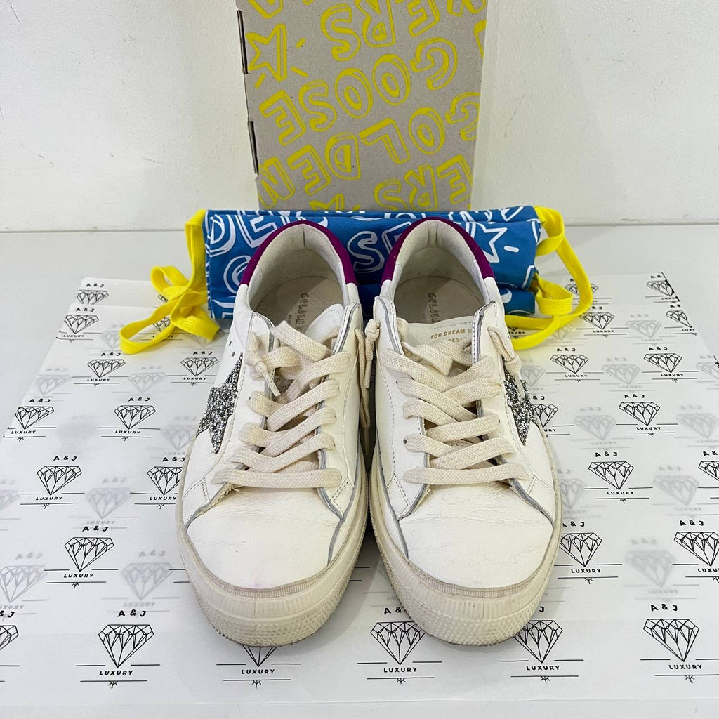 [PRE LOVED] Golden Goose Superstar with Glitter heel and Suede Heel tab in Size 39