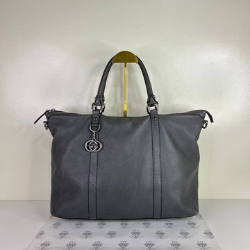 [PRE LOVED] Gucci Large Interlocking Tote Bag in Gray SHW
