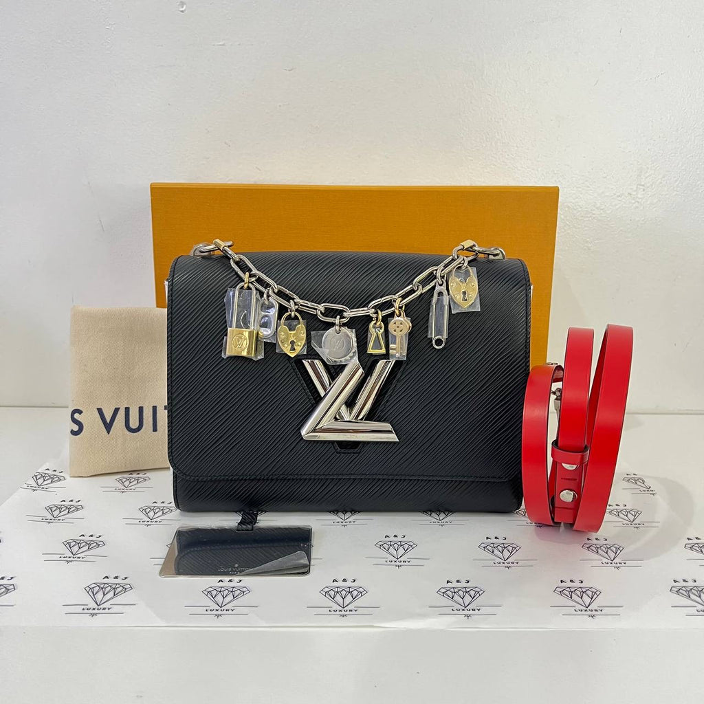 [PRE LOVED] Louis Vuitton Twist MM Lock Charms in White and Black Epi Leather SHW (microchipped)