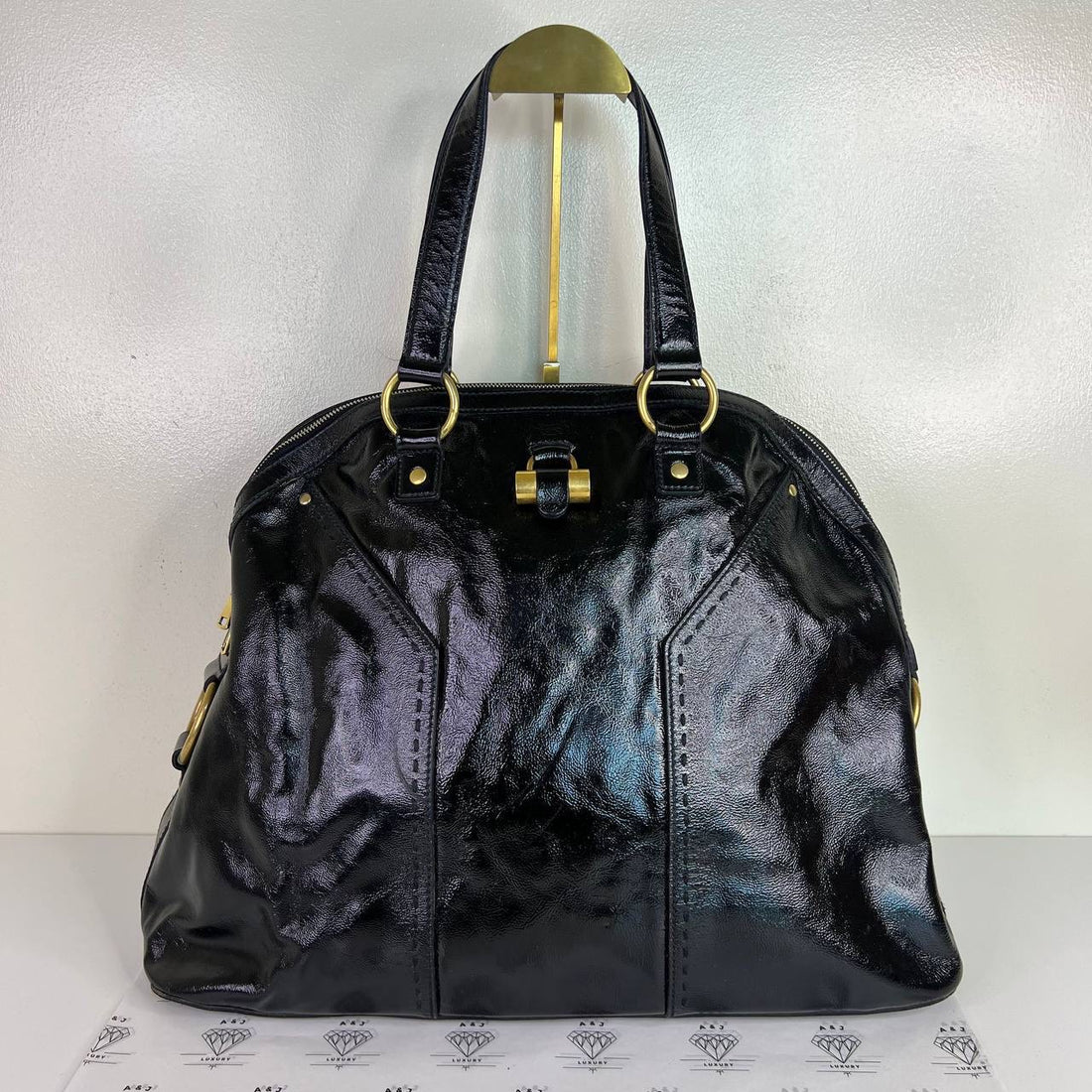 [PRE LOVED] YSL Muse Tote in Black Patent Leather GHW