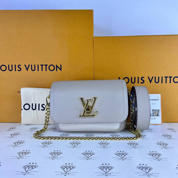 [PRE LOVED] Louis Vuitton Lockme Tender in Gray Grained Calf Leather GHW (microchipped)