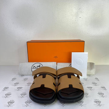 [PRE LOVED] Hermes Mens Chypre Sandals in Tan Size 39EU