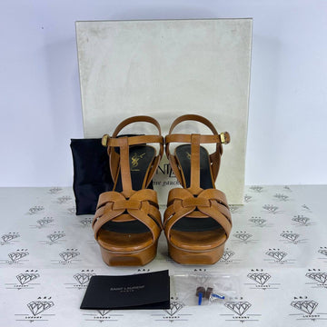 [PRE LOVED] YSL Tribute Platform Heels in Brown Size 37.5EU