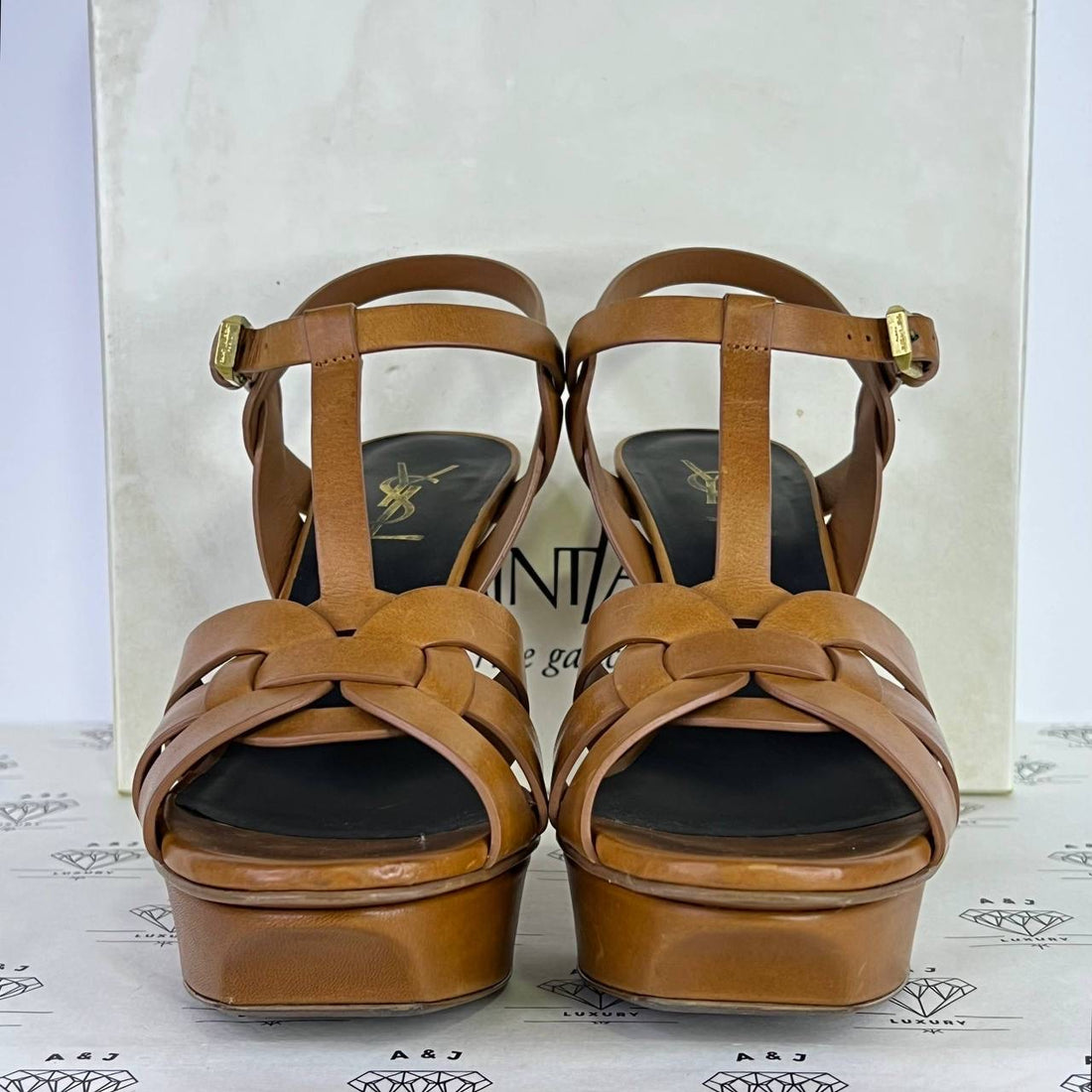 [PRE LOVED] YSL Tribute Platform Heels in Brown Size 37.5EU