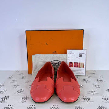[PRE LOVED] Hermes Nice Ballet Flats in Coral Size 39EU
