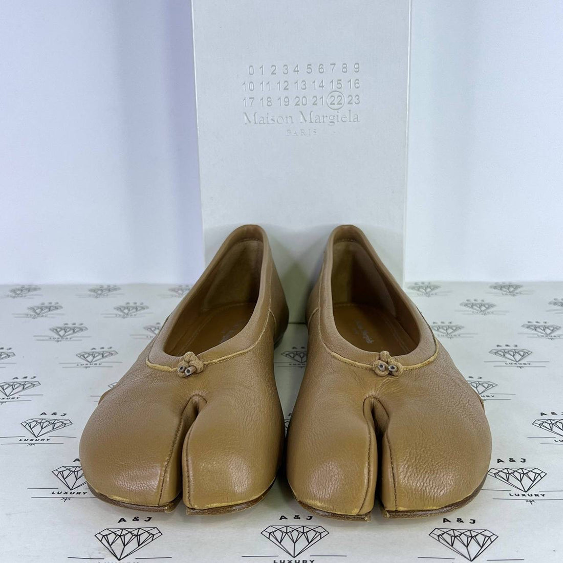 [PRE LOVED] Maison Margiela Tabi Leather Flats in Brown Size 39.5EU