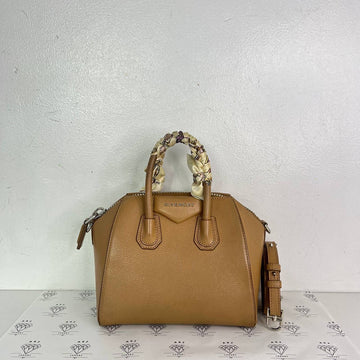 [PRE LOVED] Givenchy Mini Antigona in Beige Goatskin Leather SHW