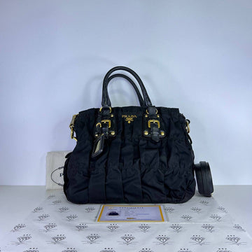 [PRE LOVED] Prada BN1336 Tessuto Gaufre Sling in Black GHW
