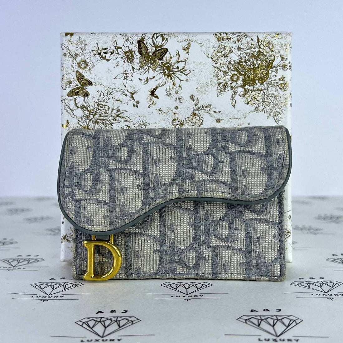 [PRE LOVED] Christian Dior Bloom Cardholder in Gray Oblique GHW (2021)