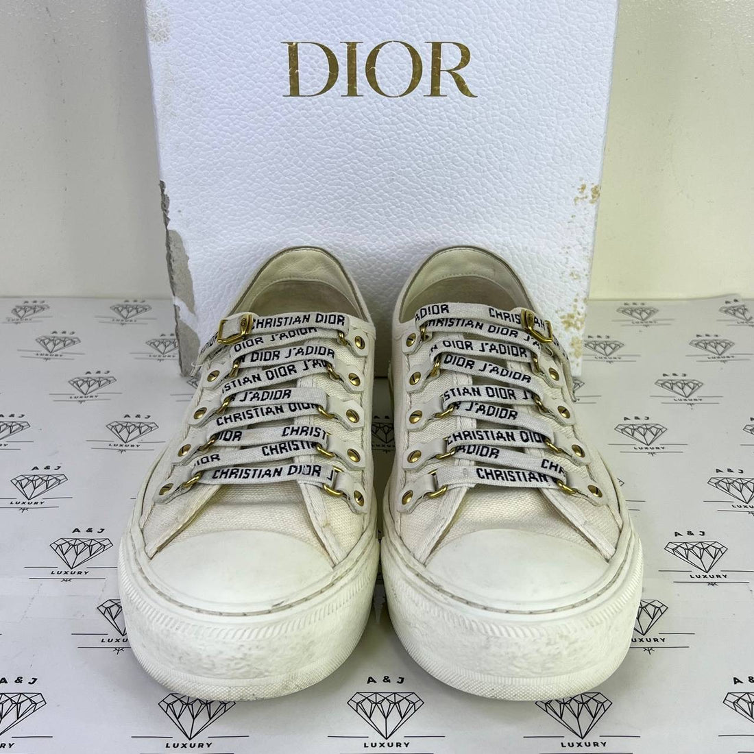 [PRE LOVED] Christian Dior Walk'n'CD Sneakers in White Size 38EU