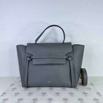 [PRE LOVED] Celine Mini Belt Bag in Gray Grained Calfskin Leather GHW
