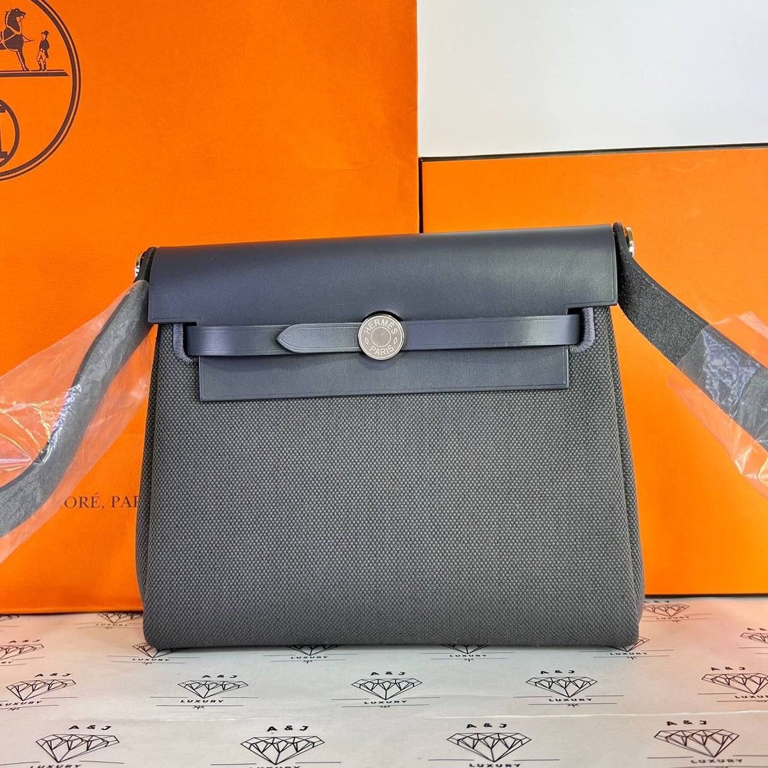 [PRE LOVED] Hermes Mini Herbag Zip 20 in Ardoise PHW (Stamp K - 2025)