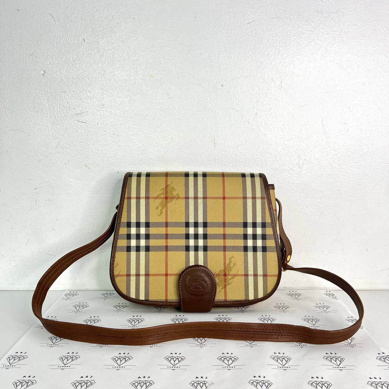 [PRE LOVED] Burberry Flap Crossbody Bag in Brown GHW