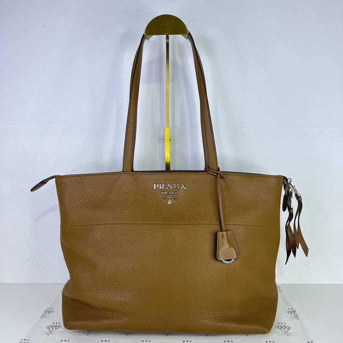 [PRE LOVED] Prada Vitello Phenix Tote Bag in Brown SHW