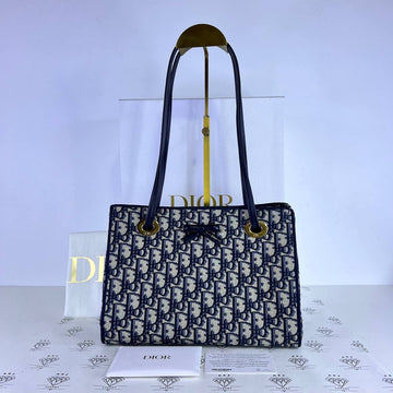 [PRE LOVED] Christian Dior Medium Promenade in Blue Oblique Jacquard GHW (2026)