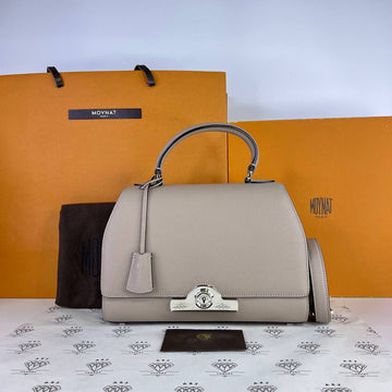 [PRE LOVED] Moynat Rejane PM in Tourterelle Carat Calfskin Leather SHW