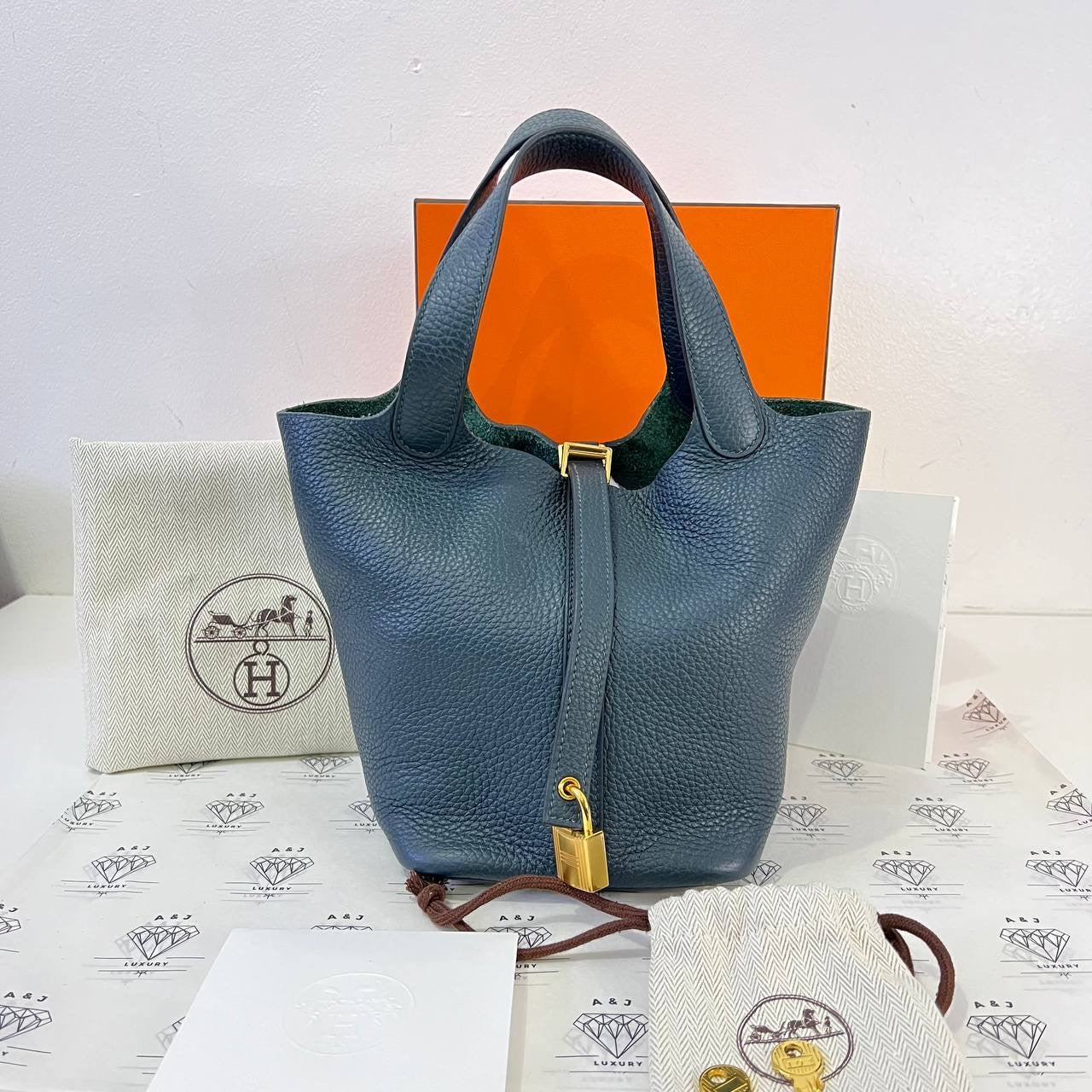 [PRE LOVED] Hermes Picotin Lock 18 in Vert Cypress Clemence Leather GHW (Stamp Z - 2021)