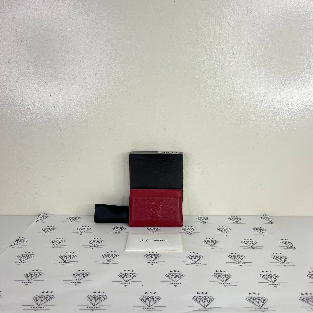 [PRE LOVED] YSL Cassandre Leather Cardholder in Red