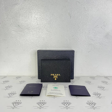 [PRE LOVED] Prada Saffiano Bifold Wallet in Black Pink interior GHW