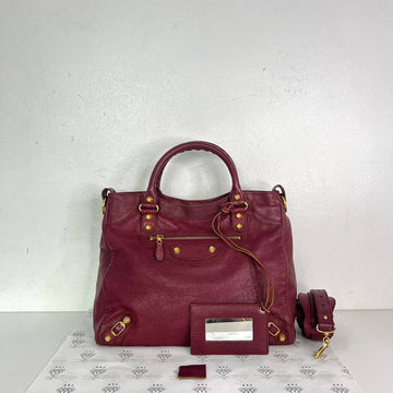 [PRE LOVED] Balenciaga G12 Velo City Bag in Maroon GHW