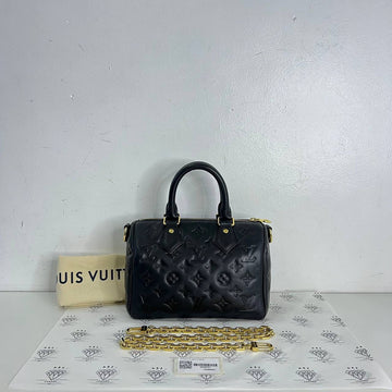 [PRE LOVED] Louis Vuitton Speedy Bandouliere 22 in Black GHW (microchipped)