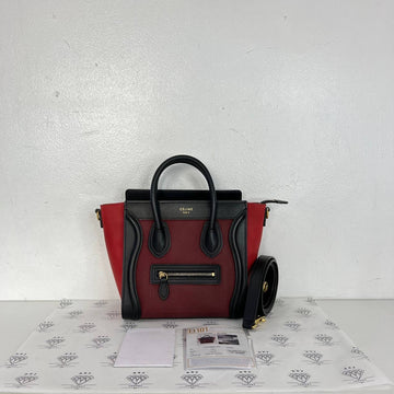 [PRE LOVED] Celine Nano Luggage in Tricolor Grained and Smooth Calfskin GHW