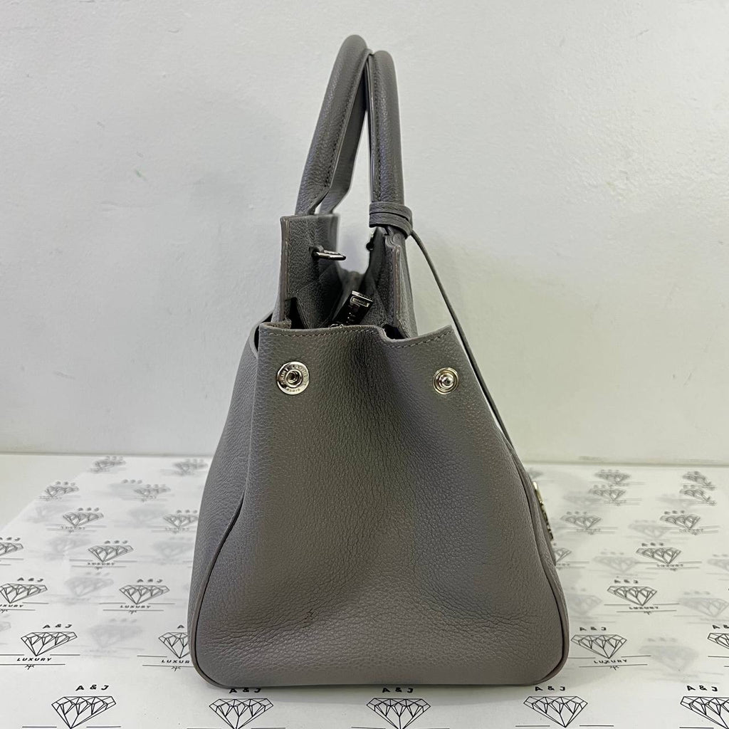 [PRE LOVED] YSL Cabas 2-way Bag in Gray Grained Leather SHW