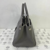 [PRE LOVED] YSL Cabas 2-way Bag in Gray Grained Leather SHW