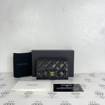 [PRE LOVED] Chanel Classic Flap Cardholder in Black Caviar GHW (Series 29)