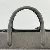 [PRE LOVED] YSL Cabas 2-way Bag in Gray Grained Leather SHW