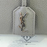 [PRE LOVED] YSL Cabas 2-way Bag in Gray Grained Leather SHW