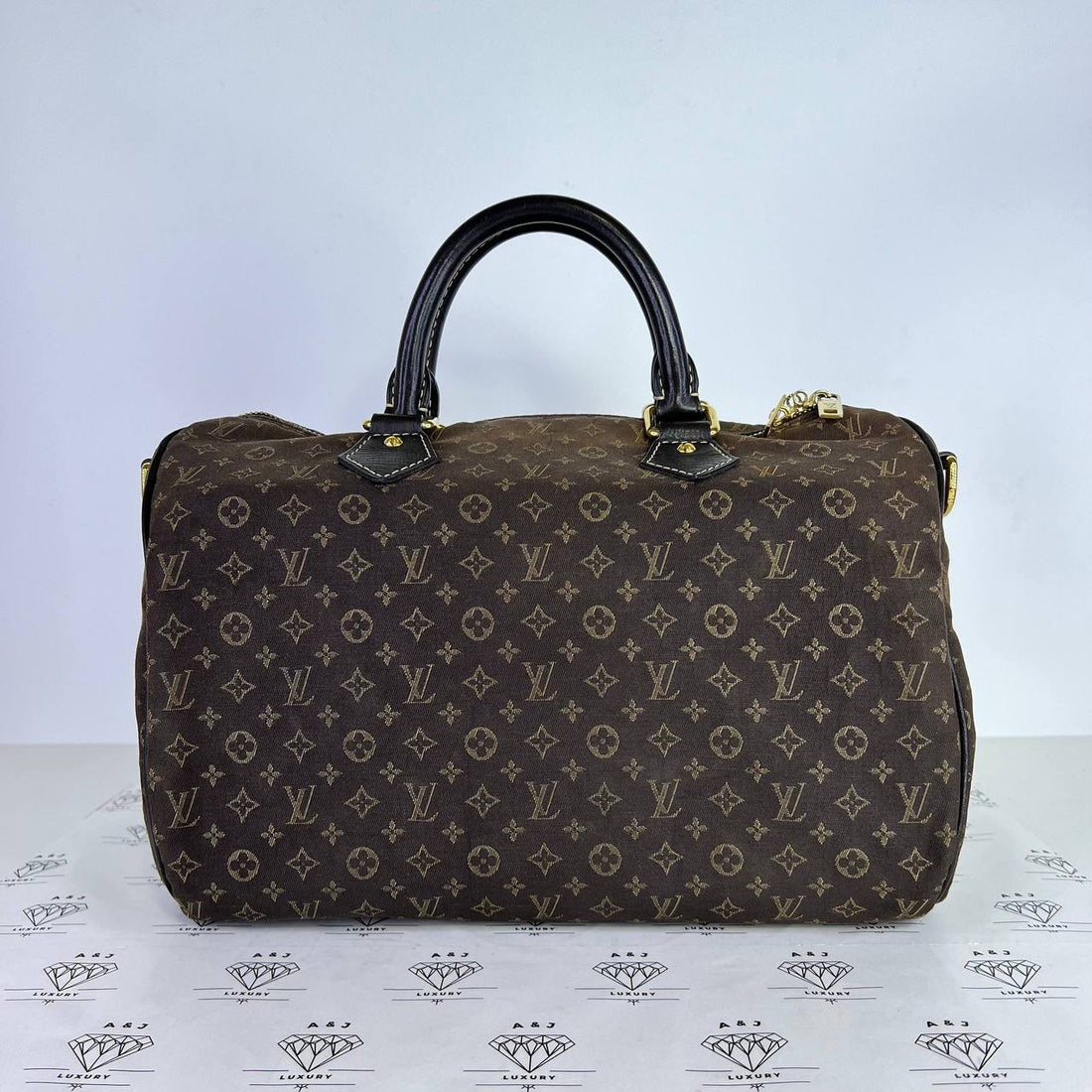 [PRE LOVED] Louis Vuitton Mini Lin Speedy Bandoulière 30 in Ebene Brown (MB0181)