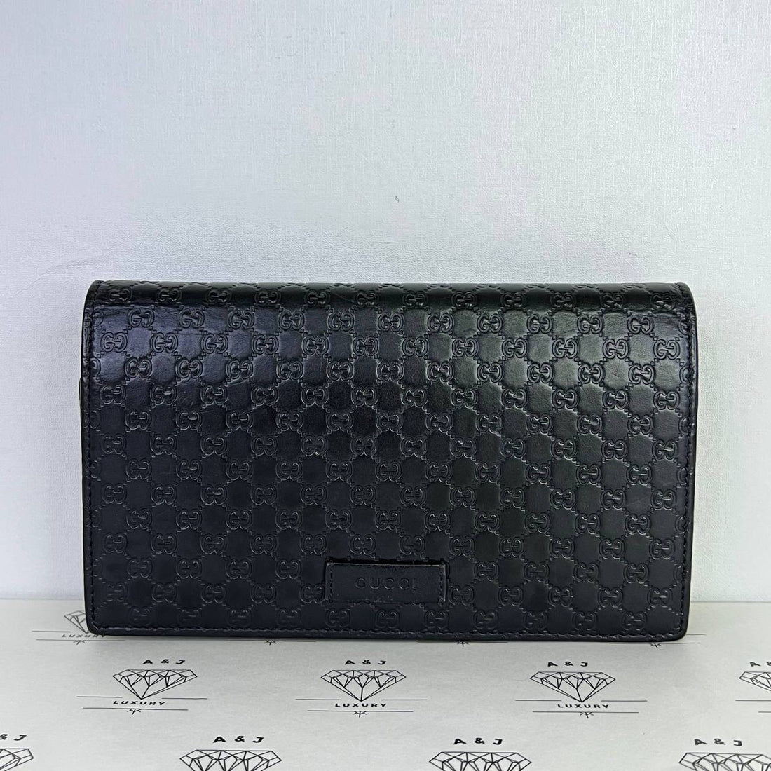[PRE LOVED] Gucci Microguccissima Wallet on Strap in Black GHW