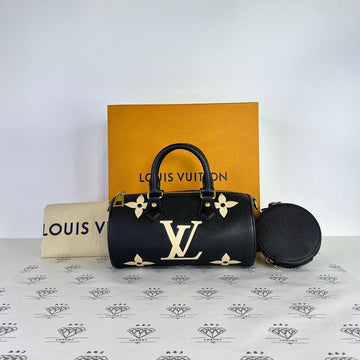 [PRE LOVED] Louis Vuitton Papillon BB in Black/Creme Bicolor Empreinte Leather GHW (microchipped)