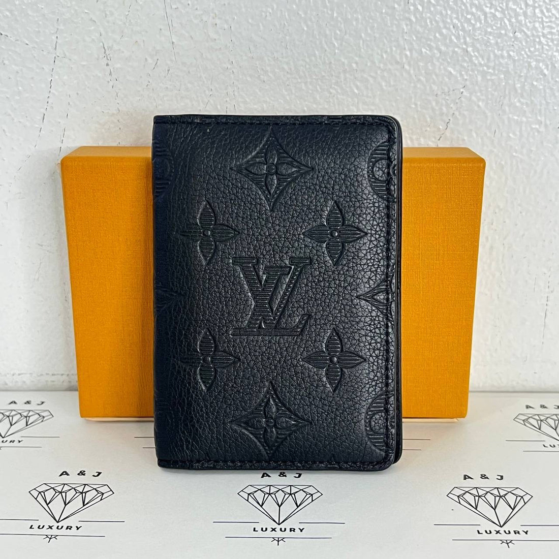 [PRE LOVED] Louis Vuitton Pocket Organizer in Black Monogram Shadow Leather (microchipped)