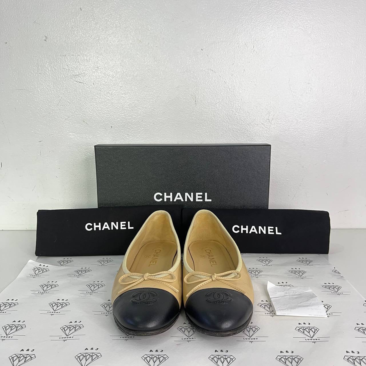 [PRE LOVED] Chanel Ballerina Flats in Beige Size 38.5EU
