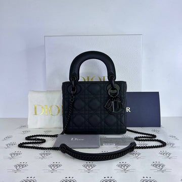 [PRE LOVED] Christian Dior Mini Lady D in So Black Cannage Calfskin Leather (2022)