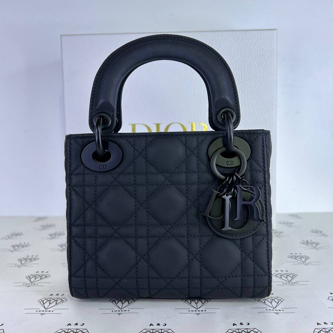 [PRE LOVED] Christian Dior Mini Lady D in So Black Cannage Calfskin Leather (2022)