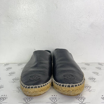 [PRE LOVED] Chanel Slip On Espadrilles in Black Size 40EU