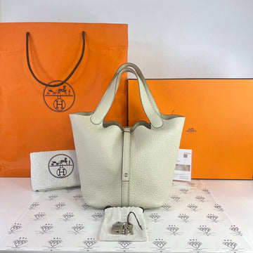 [PRE LOVED] Hermes Picotin 22 in Beton Clemence Leather PHW (Stamp C - 2018)