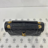 [PRE LOVED] YSL Medium Envelope in Black Matelasse Leather GHW