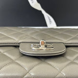 [PRE LOVED] Chanel Jumbo Single Flap in Gray Caviar SHW (Series 14)