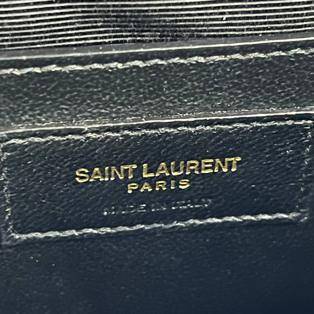 [PRE LOVED] YSL Medium Envelope in Black Matelasse Leather GHW